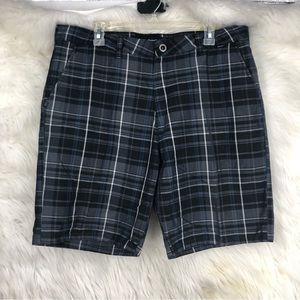 Men’s Hurley Shorts, Flat Front, Skater, Dark  Academia, Black & Grey SZ 36